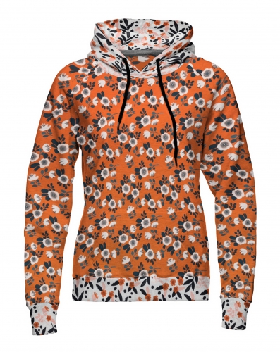 Jersey Retro Blumen - Weiß